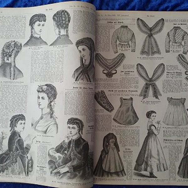 Antike Modezeitschriften "Der Bazar" ab 1869 -77
