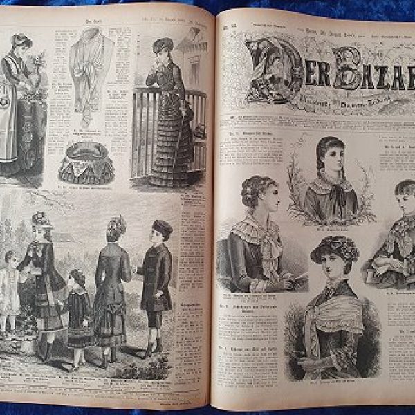 Antike Modezeitschriften "Der Bazar" ab 1879 -92