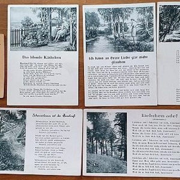 9 Liederkarten-Ansichtskarten 1940er Jahre