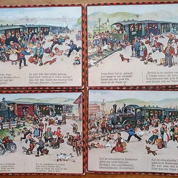 4 alte Postkarten einer Serie