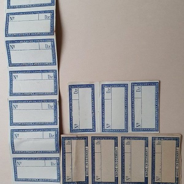 142 antike Preisetiketten