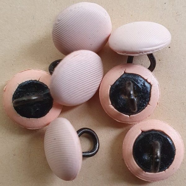 10 alte Schuhschnallenknöpfe altrosa