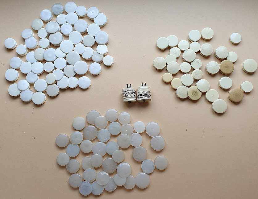 alte Bettwäscheknöpfe ohne Nähen